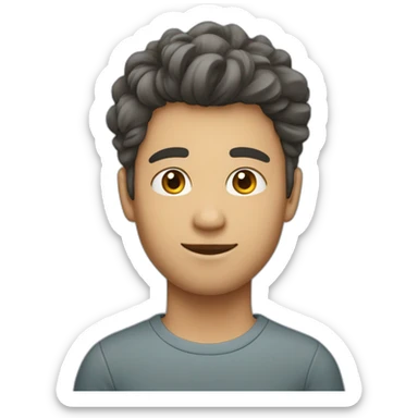 Un jeune homme avec les cheveux teinture bleu étoile. sticker