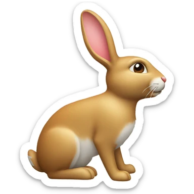 3d rabit in profile sticker