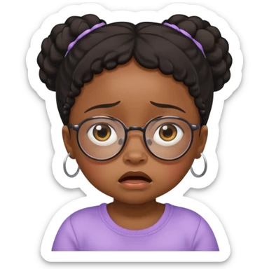 bllack baby girl crying with glasses sticker