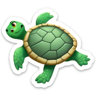 Turtle sunbathing beach sticker