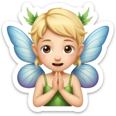 A little fairy, with wings,  , do more different emotional, she cry, smail  tayd , angry, hungry, sticker