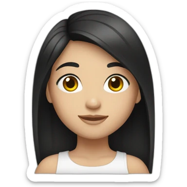 gril, black hair, caucasian sticker