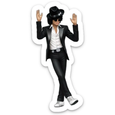 Michael Jackson moonwalking tipping his hat sticker