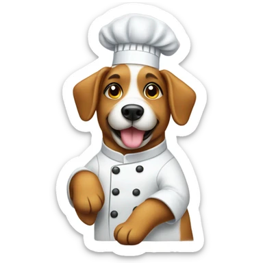 Dog as chef in wheelchair sticker