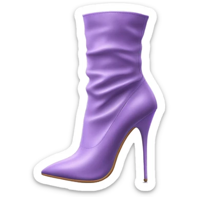 Hyper Realistic isolated top view of a pair of pointed toe lavender purple high heel ankle bootie boots.  sticker