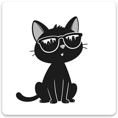 a cat wearing sunglasses sticker