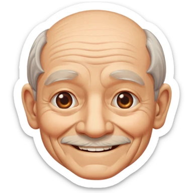 grinning old man portrait sticker