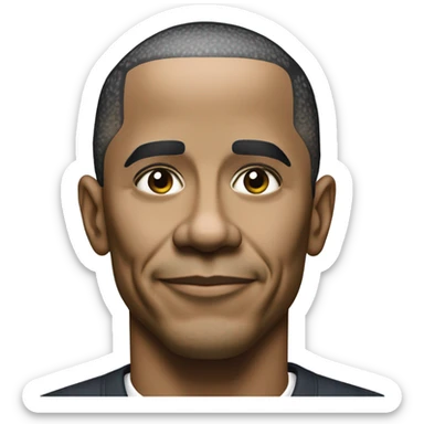 the president "Obama" with a speech bubble that says "Good night", all of the facial features are integrated. extremely realistic and well made sticker