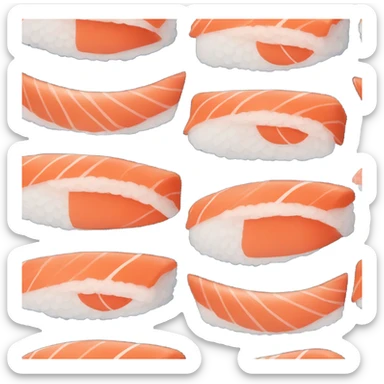 Salmon nigiri sushi with a smile sticker