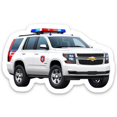 Emergency Response SUV - Chevrolet Tahoe (Model Year: 2021) (Iconic colour: White with red/blue sirens) sticker