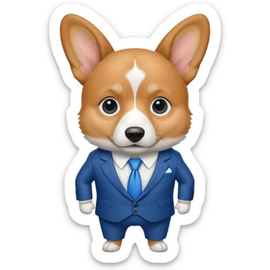 perrita caricatura gorgi gales ejecutivo con ropa celeste sticker