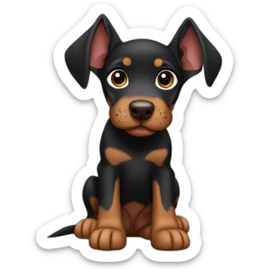 Doberman puppy sticker
