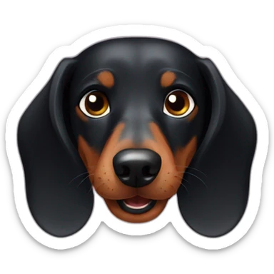 Black dachshund dog sticker