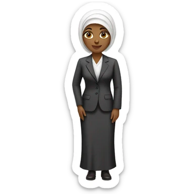 Muslim female lawyer  white  sticker
