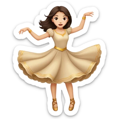 Fantastic dance emotion!!! (brunette girl) sticker