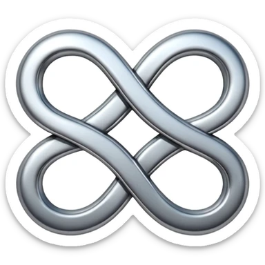 A metallic infinity symbol  sticker