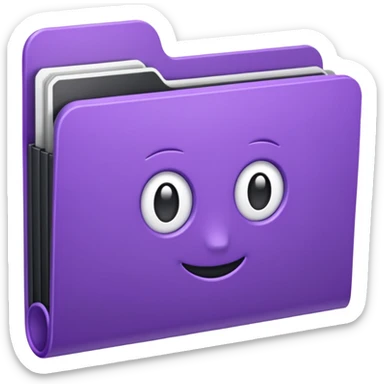 purple movies folder sticker