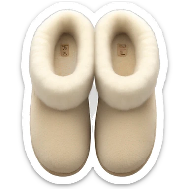 fuzzy ugg slippers light beige sticker