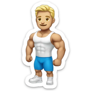 White bodybuilder sticker