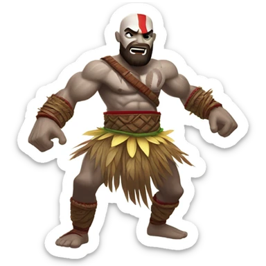 Kratos doing hula  sticker