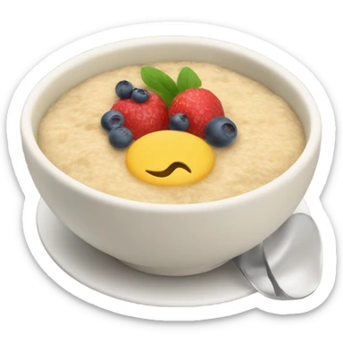 porridge with fruit sticker