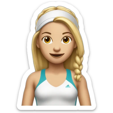 female tennis player pointed nose sticker