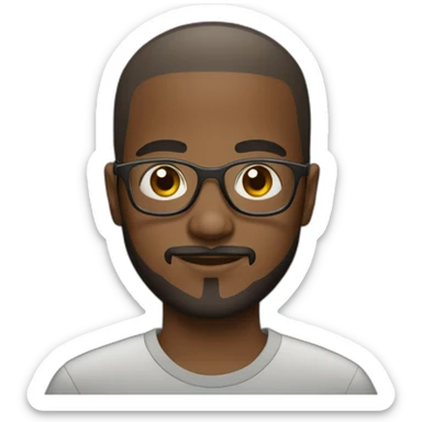 somalian boy with beard and shaved hair with transparent glasses sticker