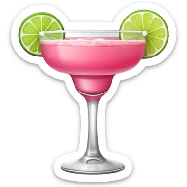 Pink margarita with lime sticker