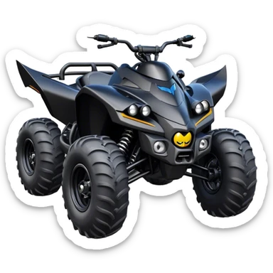 batmobile atv quad banshee front with a smile sticker