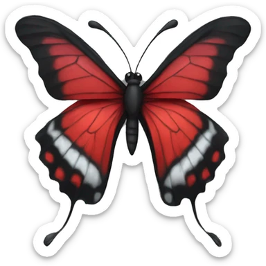Red butterfly with black wings  sticker