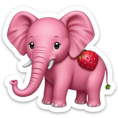 Strawberry elephant sticker