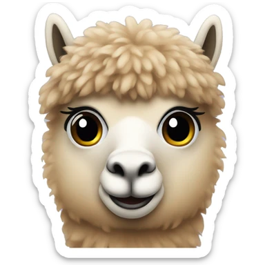 Alpaca with lashes  sticker