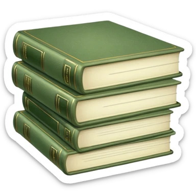 stack of sage green books, aesthetics  sticker