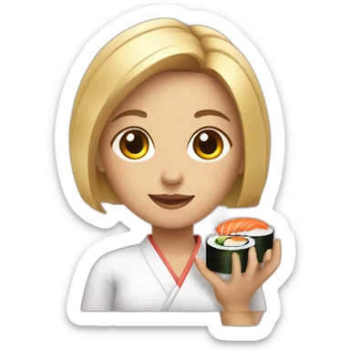Girl with sushi  sticker