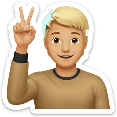 Homem loiro pele morena clara fazendo gestos sticker