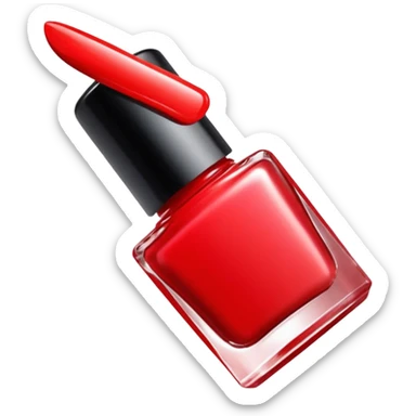 red nail polish, glossy finish, bright and saturated red, smooth gradient, minimal details, clean and shiny sticker
