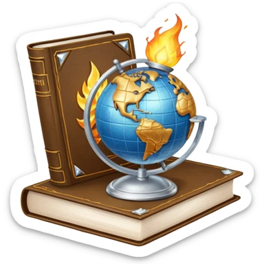 Combine these to make 1. 🌎💎📓🫥🔥⚖️ sticker