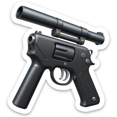 Gun with silencer sticker