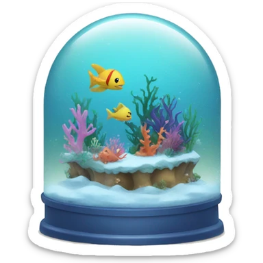 Under the sea snow globe sticker
