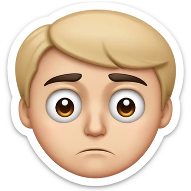 disapproving face with frown and raised eyebrow sticker