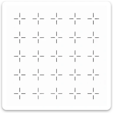 a series of layout markings spaced in an even symmetrical grid, as in camera viewfinder crosshairs. black and white high contrast, precision optics. this is the blank unit high resolution template sticker