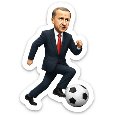 recep tayyip erdoğan playing football sticker