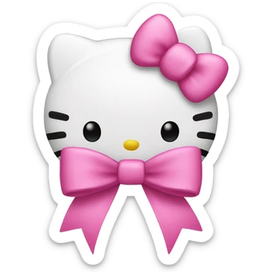 Hello kitty pink bow sticker