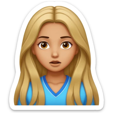 pretty long hair girl middle parted, amazed, good clothes, tanned, baddie, RELLY PREETY sticker