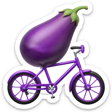 Eggplant on a bike sticker