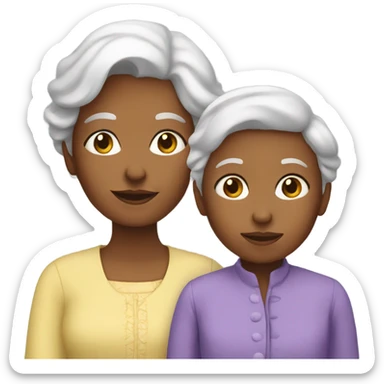 Grandmother with a girl sticker