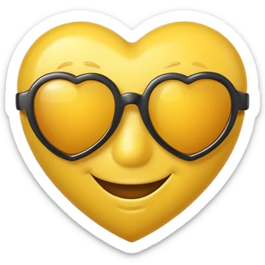 yellow heart with a smiley face and sunglasses sticker