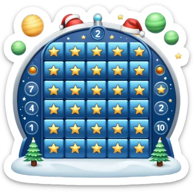 advent calendar space christmas sticker