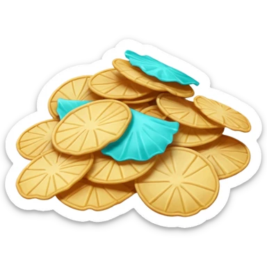 turquoise colored potato chips sticker