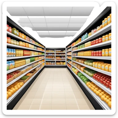 grocery store with food aisles sticker